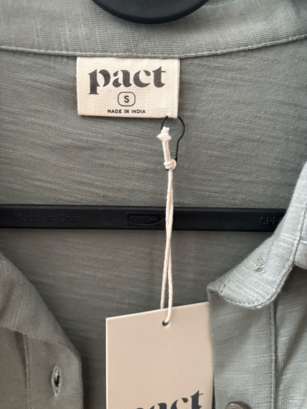 PACT Women's Shadow Relaxed Slub Long Sleeve Button Up S - Picture 6 of 7